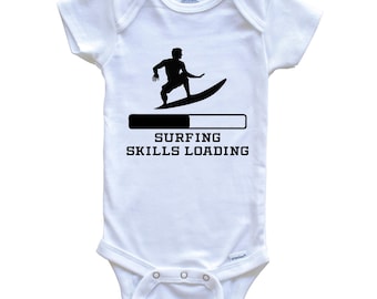Surfing Skills Loading Baby Bodysuit - Funny Surfer Baby One Piece
