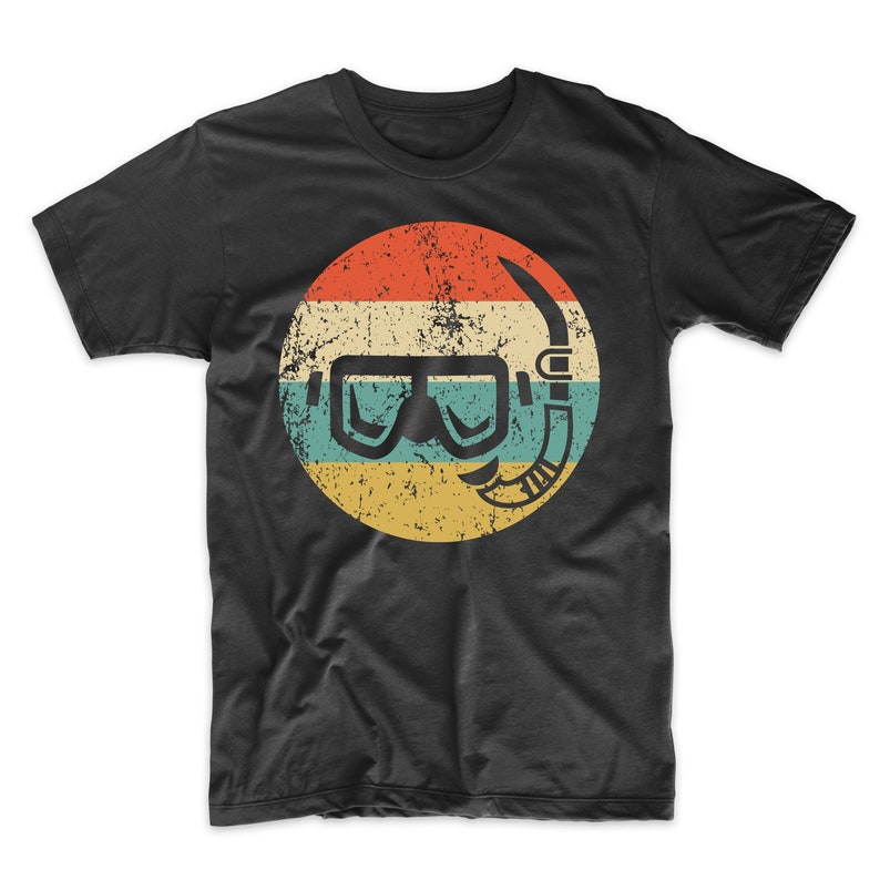 Snorkeling Tshirt Snorkel Mask Icon Retro 1970's Style Etsy