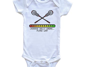 Lacrosse Baby Bodysuit - Lacrosse Skills Loading Please Wait Funny   Baby Bodysuit