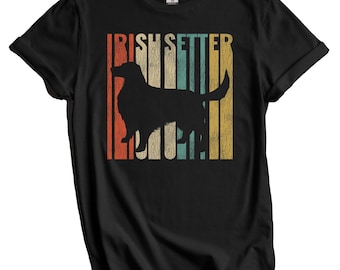 Irish Setter Shirt - Retro Irish Setter T-Shirt - Gift for Irish Setter Owner - Vintage Style Dog Silhouette Cracked Worn Distressed Look