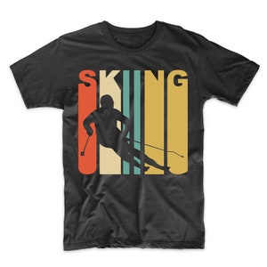 Retro Skiing Shirt - Retro 1970&#39;s Style Skiing Skier Winter Sports T-Shirt by Really Awesome Shirts