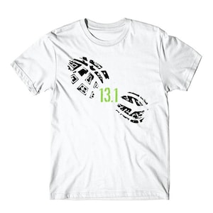Half Marathon Shirt - 13.1 Miles Running Shoe Print Half Marathon Runner T-Shirt by Really Awesome Shirts