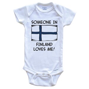 Someone In Finland Loves Me Finnish Flag   Baby Bodysuit - One Piece Baby Bodysuit