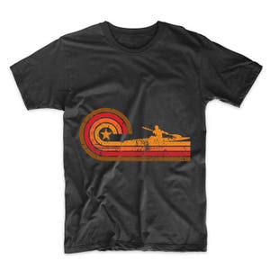 Men's Kayaking Shirt - Retro Style Kayaker Silhouette Kayaking T-Shirt by Really Awesome Shirts