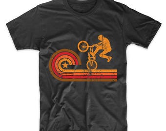 BMX-shirt heren - retro BMX-shirt met silhouet fiets van Really Awesome Shirts
