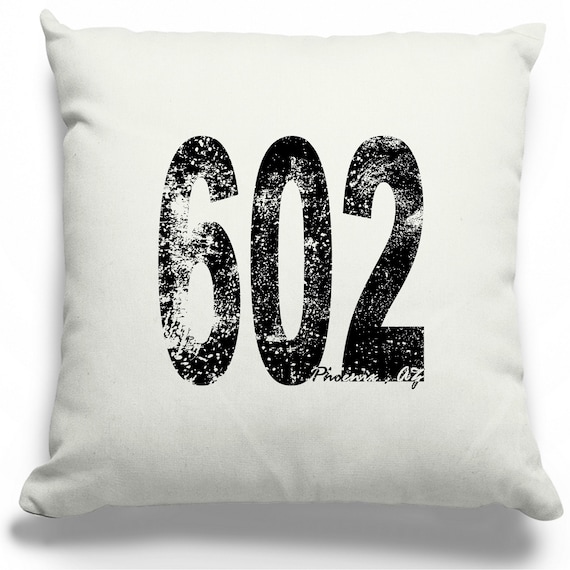 602 Phoenix Arizona Area Code Taie d'oreiller en tissu sergé 100 % coton 16  x 16 po. Housse de coussin Phoenix -  France