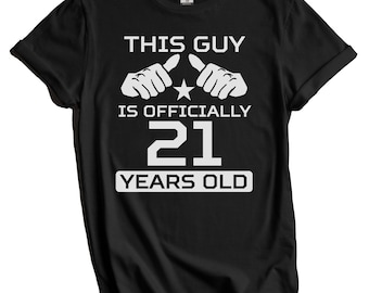Shirt 21e verjaardag - deze man is officieel 21 jaar oud grappig verjaardagsshirt voor mannen - shirt 21e verjaardagsfeestje, cadeau 21e verjaardag