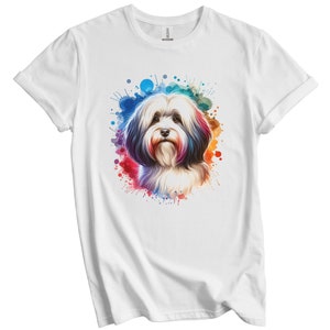 Havanese Shirt - Havanese Rainbow Watercolor Portrait Dog Lover T-Shirt - Havanese Gift - Havanese Mom, Havanese Dad