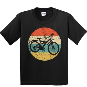 Kids Mountain Bike Shirt - Retro Mounting Biking Youth T-Shirt - Mountain Bike Icon Shirt - Bike Gift for Kids