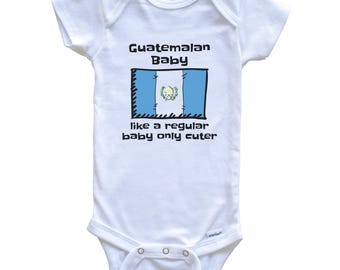 Guatemaltekische Baby wie ein normales Baby Nur niedlicher lustiger Guatemala-Flaggen-Baby-Body - lustiges Babyparty-Geschenk