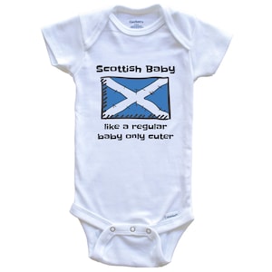Scottish Baby Like A Regular Baby Only Cuter Funny Scotland Flag Baby Bodysuit - Funny Baby Shower Gift
