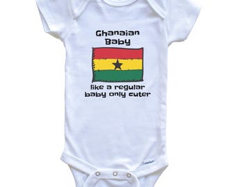 Body de bebé ghanés con la bandera de Ghana, un bebé normal pero más mono y divertido - Regalo divertido para baby shower