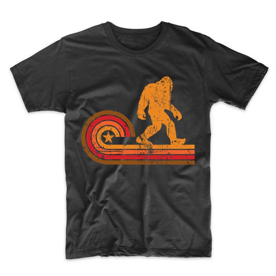 Men's Bigfoot Shirt - Retro Style Sasquatch Silhouette T-shirt - Etsy