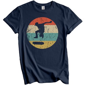 Skateboard Shirt - Vintage Retro Skateboard T-Shirt - Skateboard Geschenk - Skater Icon Shirt Navy Blue