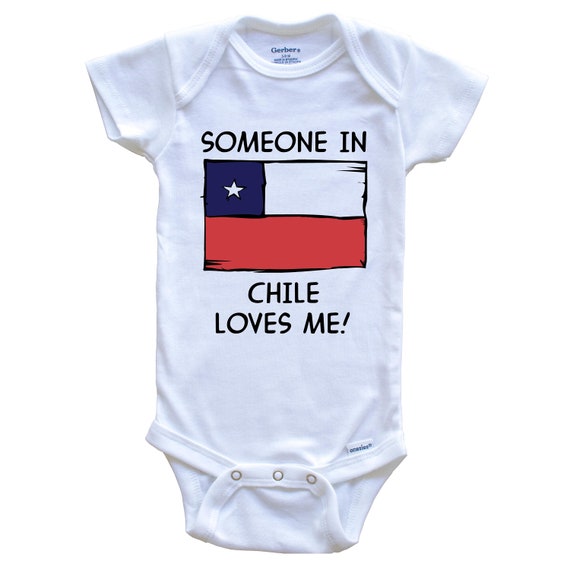 Alguien en Chile me ama Body de bebe con bandera chilena Body de bebe de una pieza Etsy Mexico