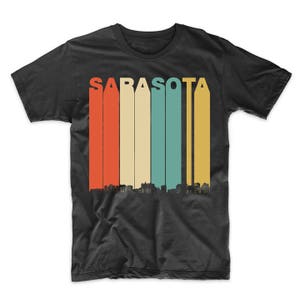 Men's Sarasota T-Shirt - Retro 1970's Style Sarasota Florida Skyline Shirt by Really Awesome Shirts
