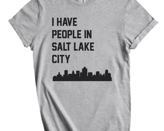 Maglietta "Ho persone a Salt Lake City" - Maglietta con lo skyline di Salt Lake City, Utah