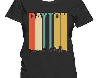 Women's Dayton Ohio Shirt - Vintage 1970's Style Dayton Ohio Skyline Women's T-Shirt by Really Awesome Shirts