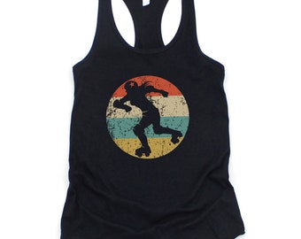 Roller Derby Tank Top - Retro Roller Derby Player Tank Top - Women's Racerback Tank Top - Girls Sports Female Athlete Shirt
