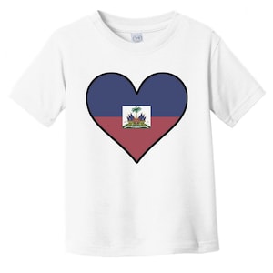 Haitian Flag Baby T-Shirt - Cute Haitian Flag Heart - Haiti Infant / Toddler Shirt