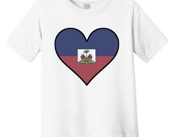 Haitian Flag Baby T-Shirt - Cute Haitian Flag Heart - Haiti Infant / Toddler Shirt