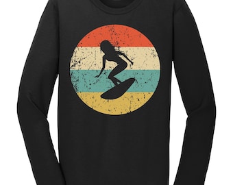 Surfing Shirt - Vintage Retro Surfer Long Sleeve T-Shirt - Surfing Icon Shirt
