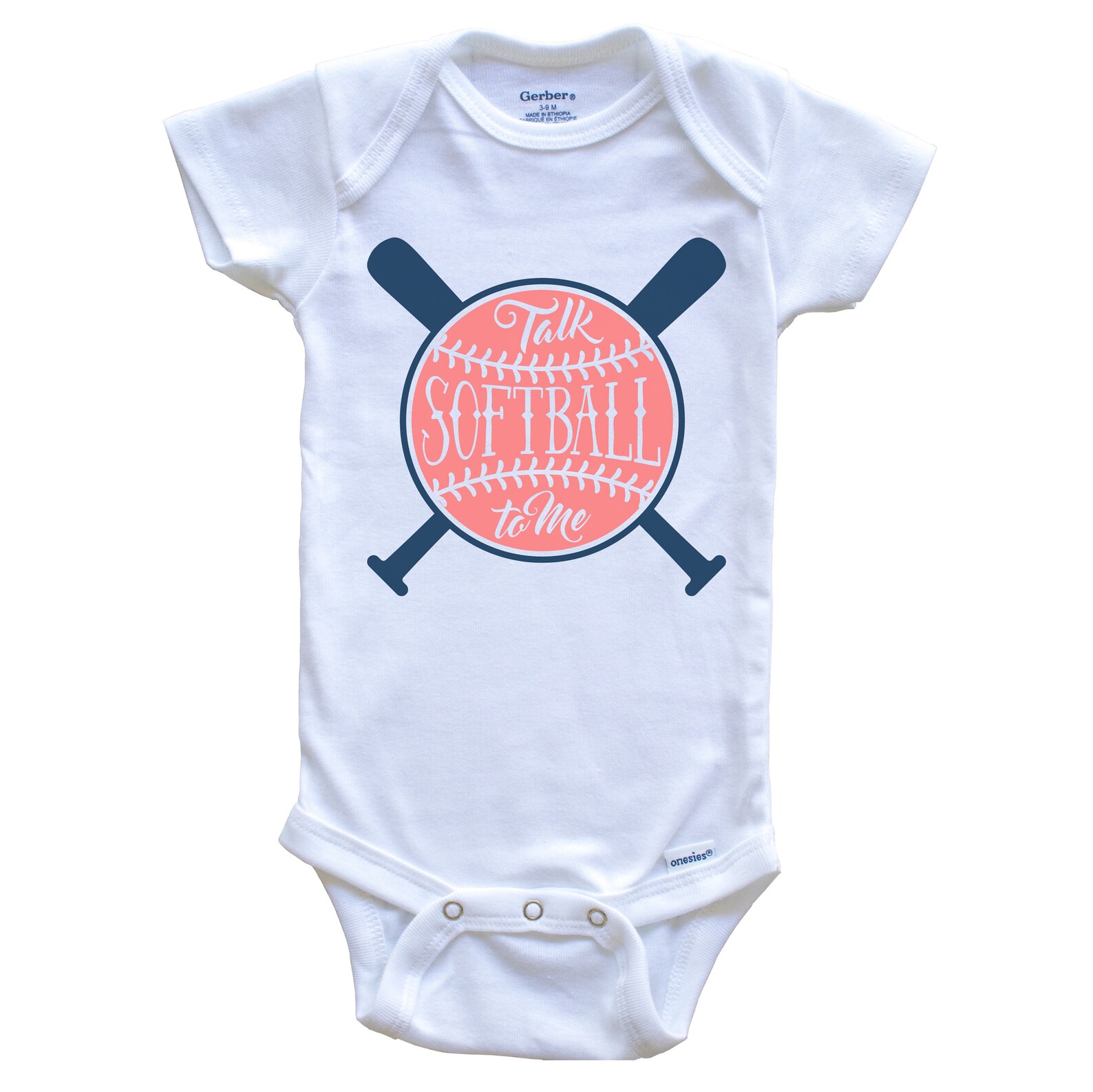 Softball Onesie Talk Softball To Me Funny Baby Onesie Cute Etsy