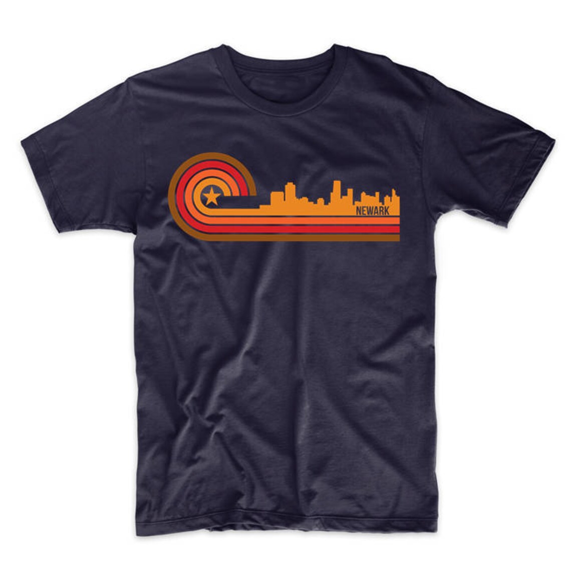 Men's Newark Shirt Retro Style Newark New Jersey Skyline Etsy