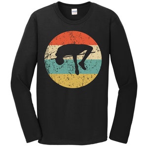 High Jump Shirt - Vintage Retro Track And Field Long Sleeve T-Shirt - High Jump Icon Shirt
