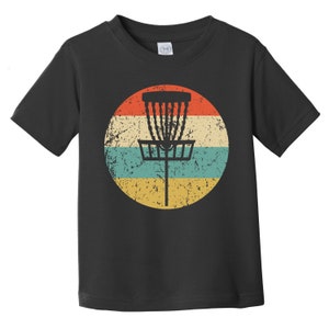 Toddler Disc Golf Shirt - Retro Disc Golf Basket Icon Toddler T-Shirt