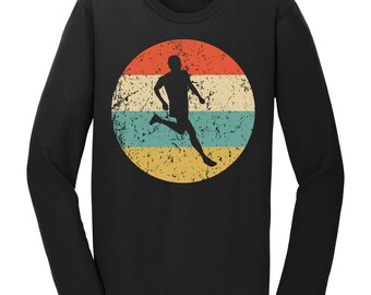 Running Shirt - Vintage Retro Runner Long Sleeve T-Shirt - Cross Country Icon Shirt