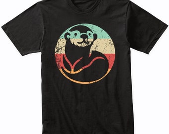 Retro Sea Otter Shirt - Men's Cute Animal T-Shirt - Gift for Animal Lover - Animal Gift