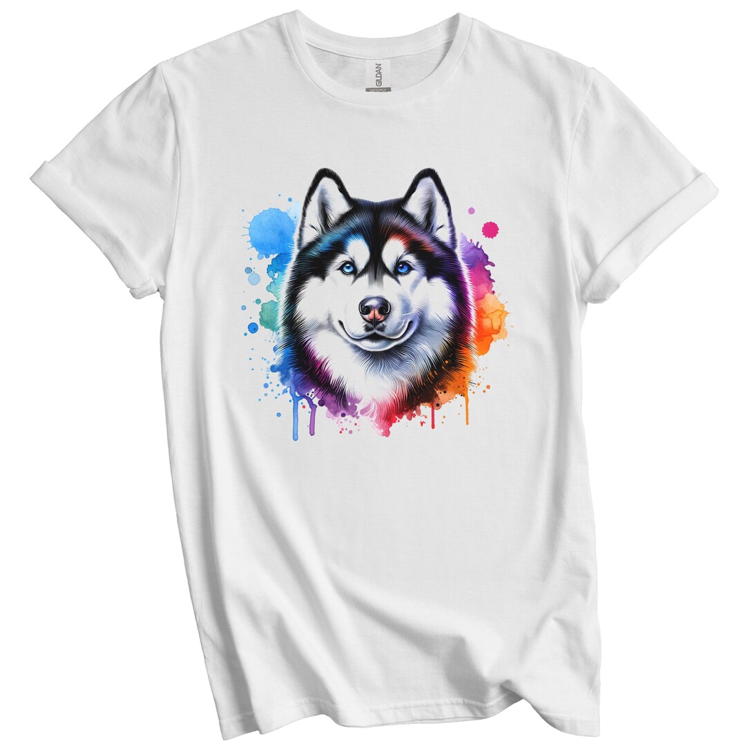 Siberian Husky Drawing Print Women Crewneck Sweatshirt