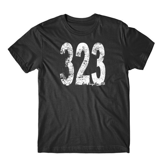 Los Angeles Shirt - Vintage Style Retro Los Angeles Area Code 323 T-Shirt - Los Angeles California Shirt - Los Angeles CA Shirt