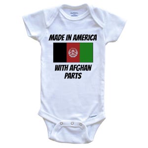 Made In America With Afghan Parts Afghanistan Flag Funny   Baby Bodysuit - Cute One Piece Baby Bodysuit