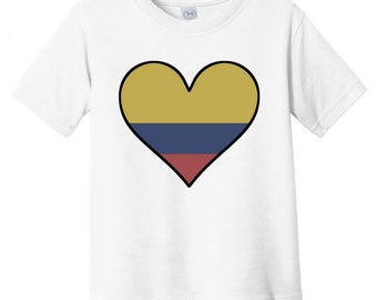 Colombian Flag Baby T-Shirt - Cute Colombian Flag Heart - Colombia Infant / Toddler Shirt