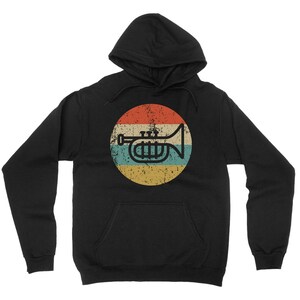 Trumpet Hoodie - Retro Music Hooded Sweatshirt - Trumpet Icon Hoodie