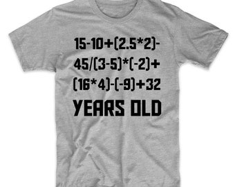 70e verjaardag shirt-70 jaar oude algebra vergelijking grappige 70e verjaardag wiskunde T-shirt