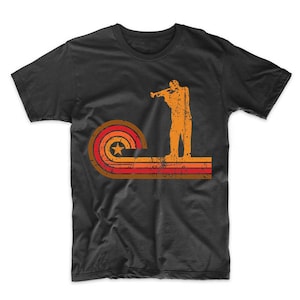 Men&#39;s Trumpet Shirt - Retro Style Trumpet Player Silhouette Music T-Shirt by Really Awesome Shirts