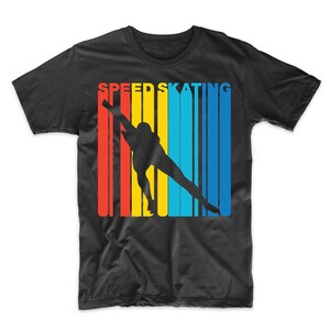 Retro Speed Skating Shirt - Vintage 1970&#39;s Style Speed Skating Speed Skater Sports T-Shirt by Really Awesome Shirts