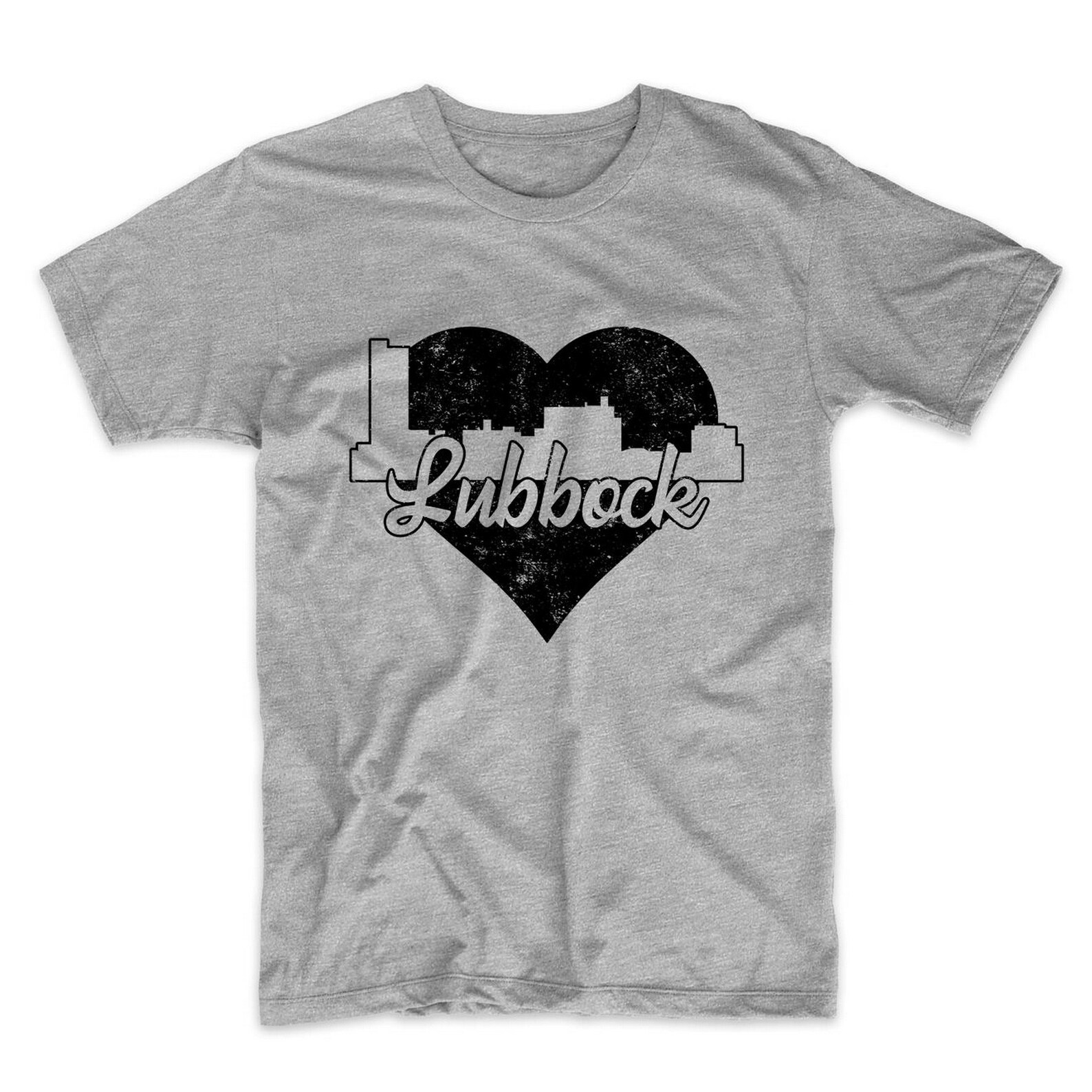 Men's Lubbock Shirt Retro Lubbock Texas Skyline Heart Etsy