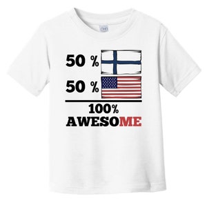 50 Percent Finnish 50 Percent American 100% Awesome Funny Baby T-Shirt - Finland Flag Finnish American Infant / Toddler Shirt