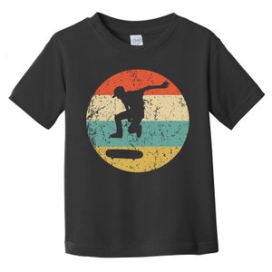 Toddler Skateboarding Shirt - Retro Skateboarder Icon Toddler T-Shirt