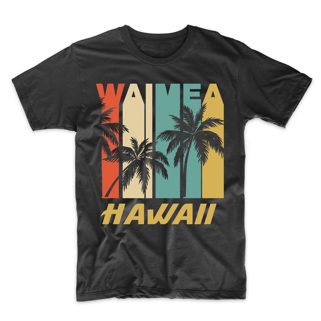 Retro Waimea Hawaii Palm Trees Vacation T-shirt Men's - Etsy