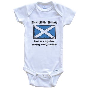 Scottish Baby Like A Regular Baby Only Cuter Funny Scotland Flag Baby Bodysuit - Funny Baby Shower Gift