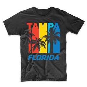 Retro Tampa Florida Palm Trees Vacation T-Shirt - Men&#39;s Tampa Shirt