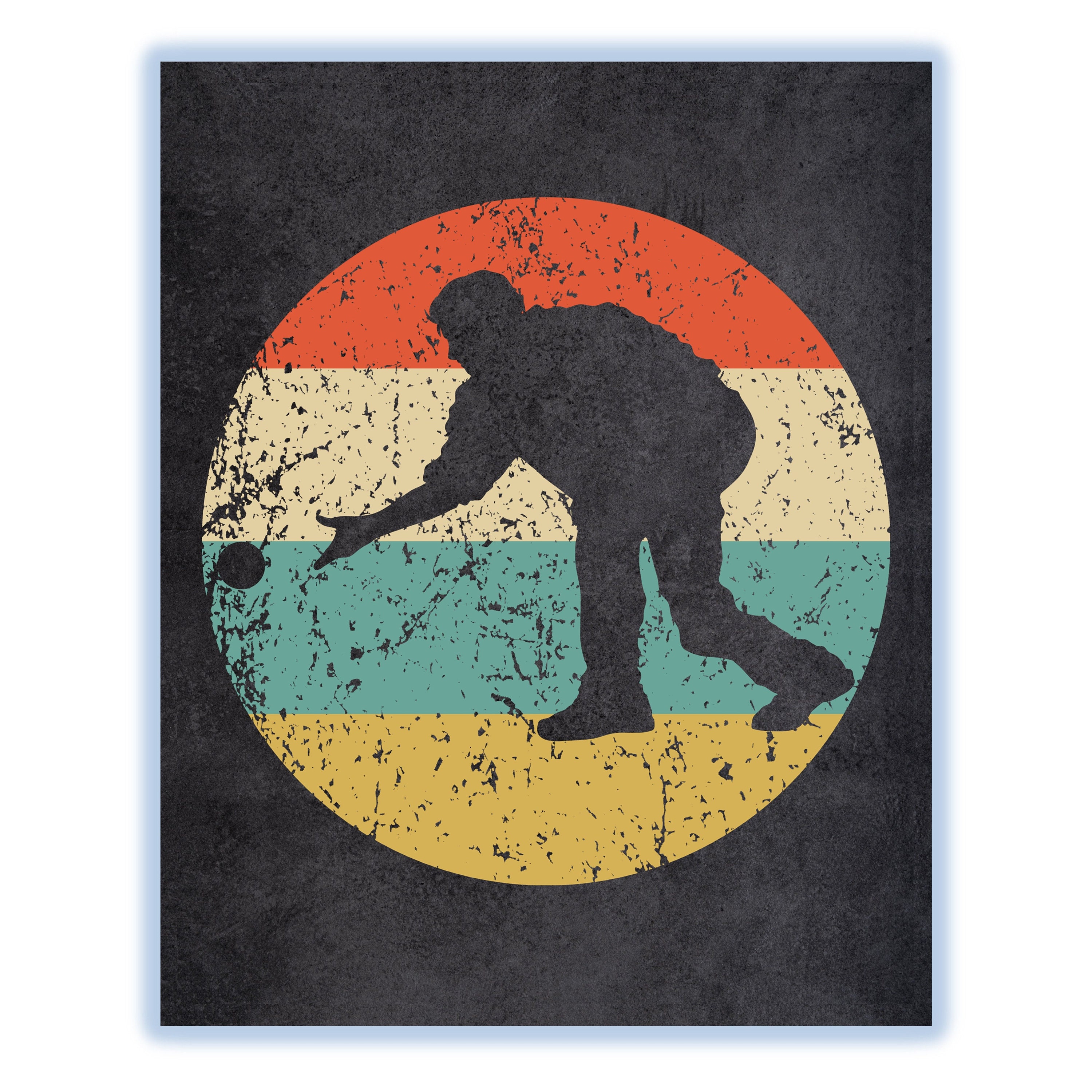 Bocce Wall Art Man Playing Bocce Ball Silhouette Retro Bocce Etsy