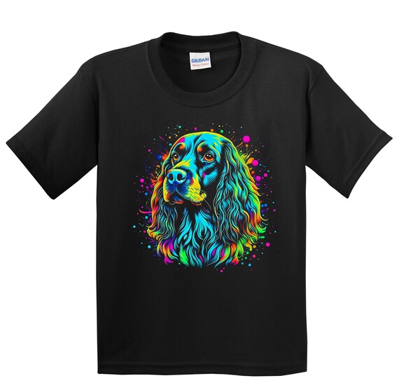 American Cocker Spaniel Colorful Rainbow Retro T-Shirt American Cocker Spaniel Colorful Rainbow Retro T-Shirt
