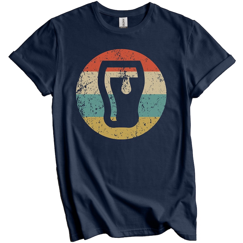 Camiseta de cerveza artesanal - Regalo para amantes de la cerveza - Camiseta de cervecería - Camiseta retro con vaso de cerveza - Camiseta con ícono de la cerveza Navy Blue