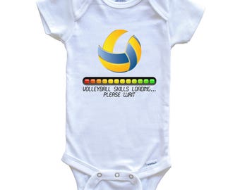 Volleyball Baby One Piece - Volleyball Skills Loading Please Wait Funny   Baby Bodysuit
